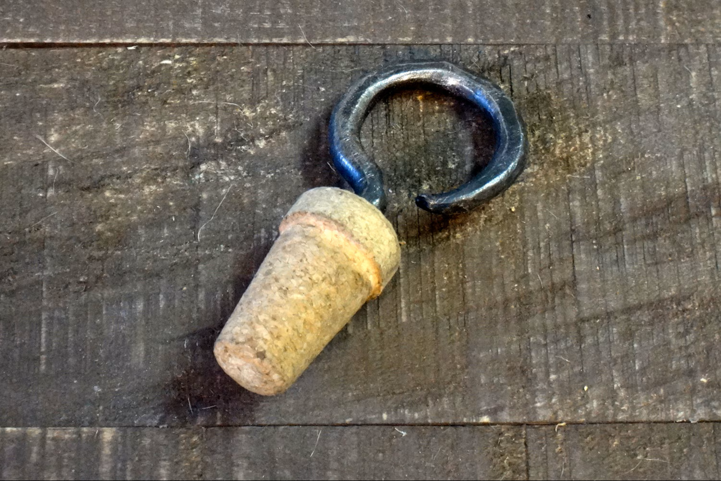 Cork Wine Bottle Stopper Set, Forged Iron Wine Bottle Topper, Steel Wine Stopper, Christmas Gift, Hammered, Handmade, Anniversary