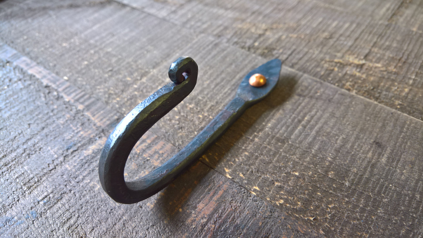 Wrought Iron Wall Hook, Metal Coat Hooks, Steel Hooks, Farmhouse Hook, Bathroom Hooks, Bedroom Hooks, Towel Hook, Handmade Hook, Rustic Hook