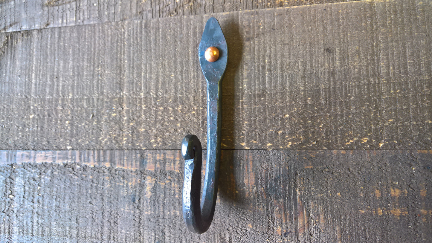 Wrought Iron Wall Hook, Metal Coat Hooks, Steel Hooks, Farmhouse Hook, Bathroom Hooks, Bedroom Hooks, Towel Hook, Handmade Hook, Rustic Hook