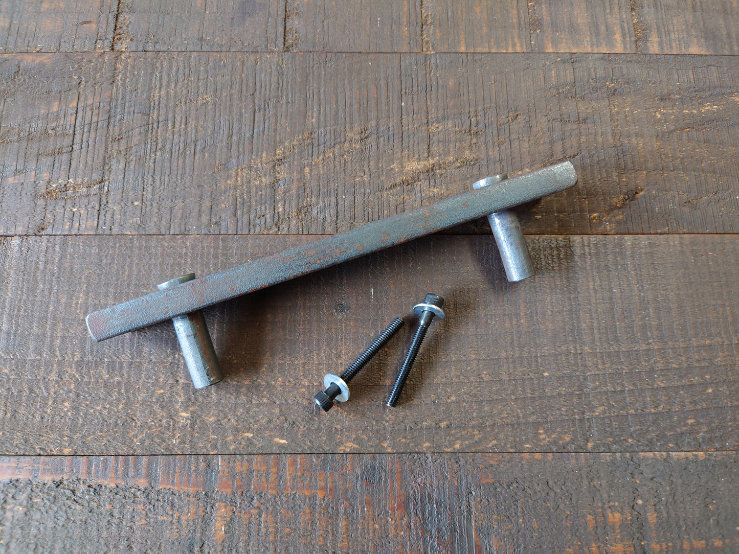 Natural Raw Metal Forged Barn Door Style Pull, Cabinet Pull, Steel Furniture Pull, Iron Handle, Industrial, Farmhouse, Drawer Pull, Kitchen Cabinet Handle