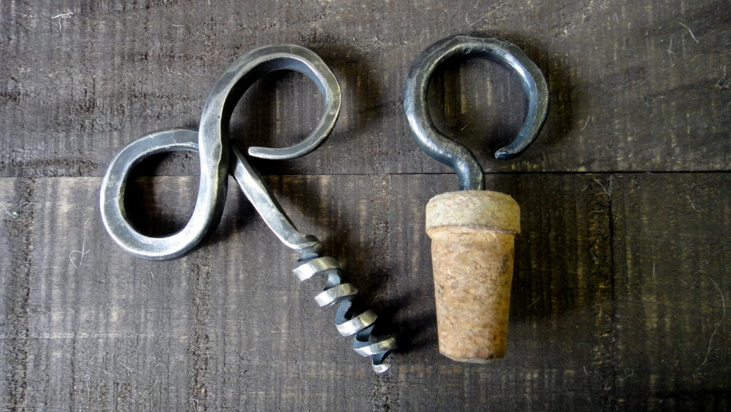 Ring Forged Cork Wine Bottle Stopper, Iron Wine Bottle Stopper, Steel Wine Stopper, Birthday Gift, Hammered, Handmade, Anniversary Gift