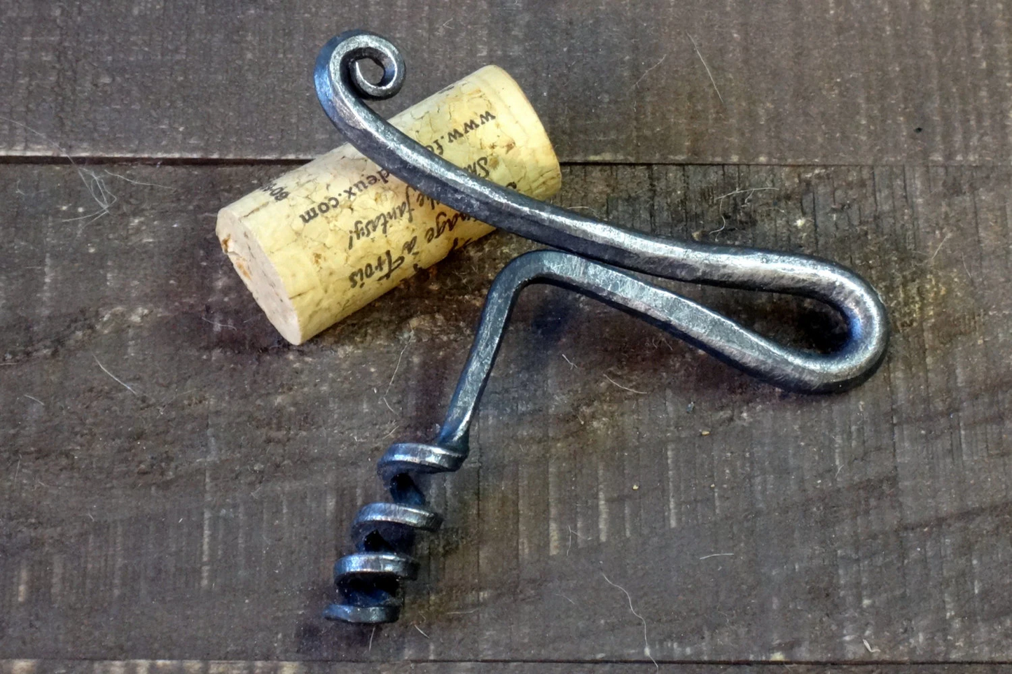 Iron Corkscrew, Forged, Christmas Gift, Wine Bottle Opener, Iron Bottle Opener, Steel Corkscrew, Birthday Gift, Hammered, Handmade