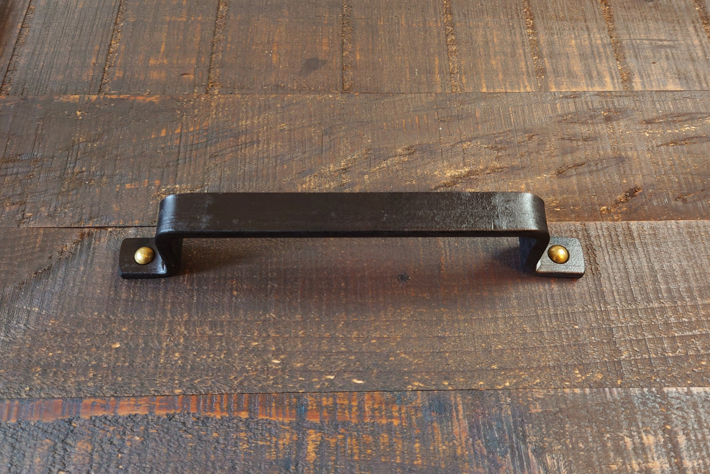Blackened Barn Door Style Handle, Cabinet Pull, Steel Furniture Pull, Iron Handle, Industrial, Farmhouse, Drawer Pull, Kitchen Handle, Cabinet Handle