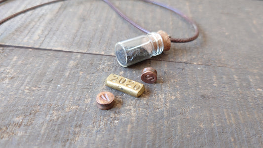 Blacksmith's Forge Anvil Dust Pendant Charm, Customizable, Brass, Copper, Micro Charms