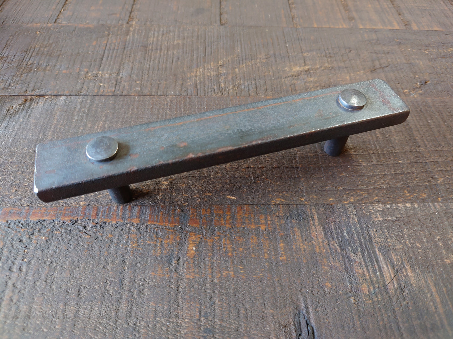 Natural Raw Metal Forged Barn Door Style Pull, Cabinet Pull, Steel Furniture Pull, Iron Handle, Industrial, Farmhouse, Drawer Pull, Kitchen Cabinet Handle
