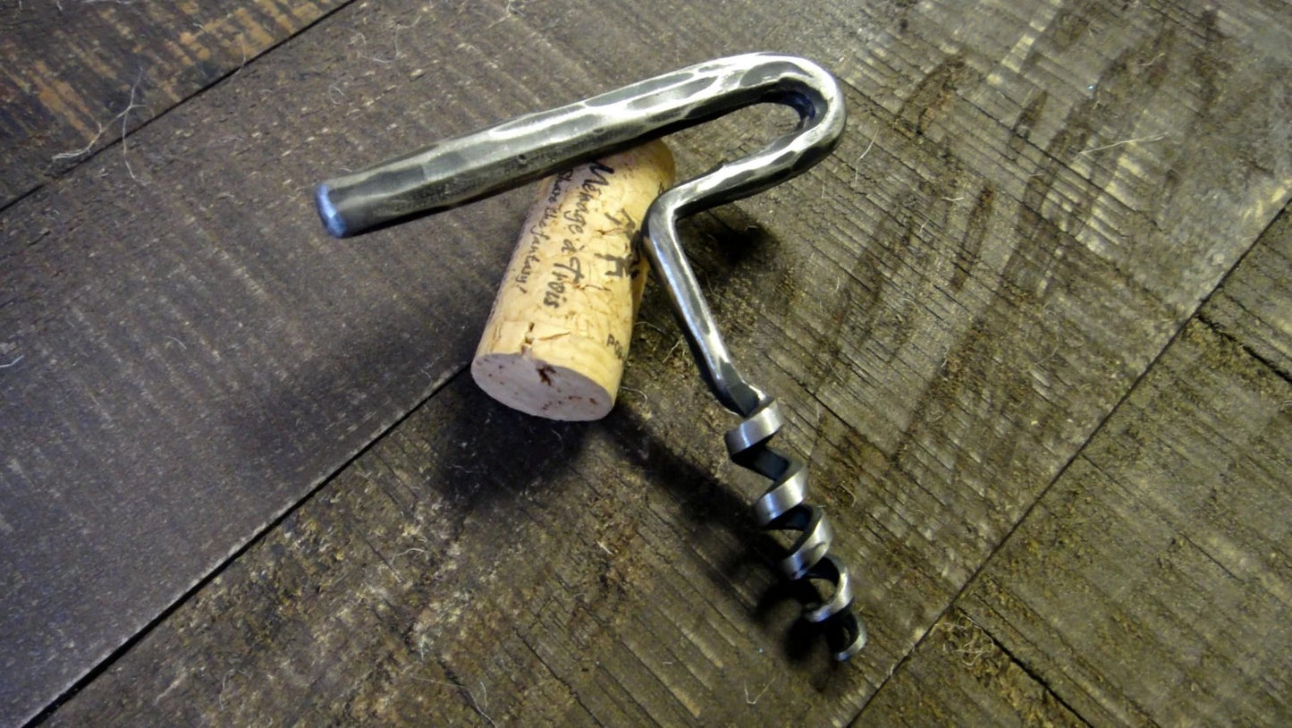 Barrel Iron Corkscrew, Forged, Wine Bottle Opener, Iron Bottle Opener, Steel Corkscrew, Birthday Gift, Hammered, Handmade, Anniversary Gift
