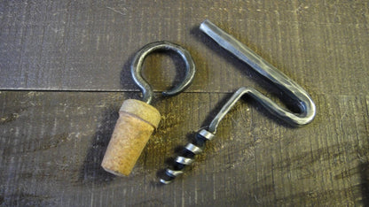 Barrel Iron Corkscrew, Forged, Wine Bottle Opener, Iron Bottle Opener, Steel Corkscrew, Birthday Gift, Hammered, Handmade, Anniversary Gift