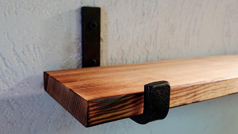 Floating Minimalist Steel Shelf Bracket, Forged Iron Shelf Bracket, Floating Shelf Bracket, Metal Shelf Bracket, Shelf Bracket Metal, Rustic Metal Bracket