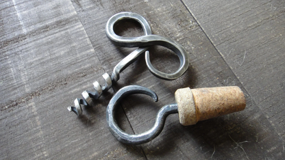 Iron Corkscrew, Forged, Wine Bottle Opener, Iron Bottle Opener, Steel Corkscrew, Birthday Gift, Hammered, Handmade, Anniversary Gift