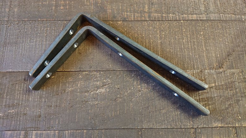 Minimalist Steel L Shelf Bracket, Forged Iron Shelf Bracket, Kitchen Bracket, Metal Shelf Brackets, Open Shelf, Floating Shelf, Farmhouse, Rustic
