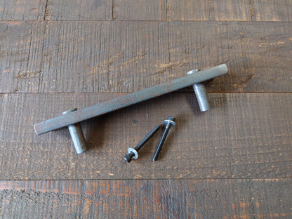 Natural Raw Metal Forged Barn Door Style Pull, Cabinet Pull, Steel Furniture Pull, Iron Handle, Industrial, Farmhouse, Drawer Pull, Kitchen Cabinet Handle