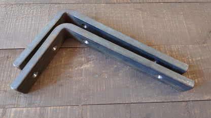 Heavy Duty Steel L Shelf Bracket, Heavy Duty L Shelving Brackets, Farmhouse Iron Shelf Bracket, Thick Industrial Shelf Bracket, Forged Metal Bracket