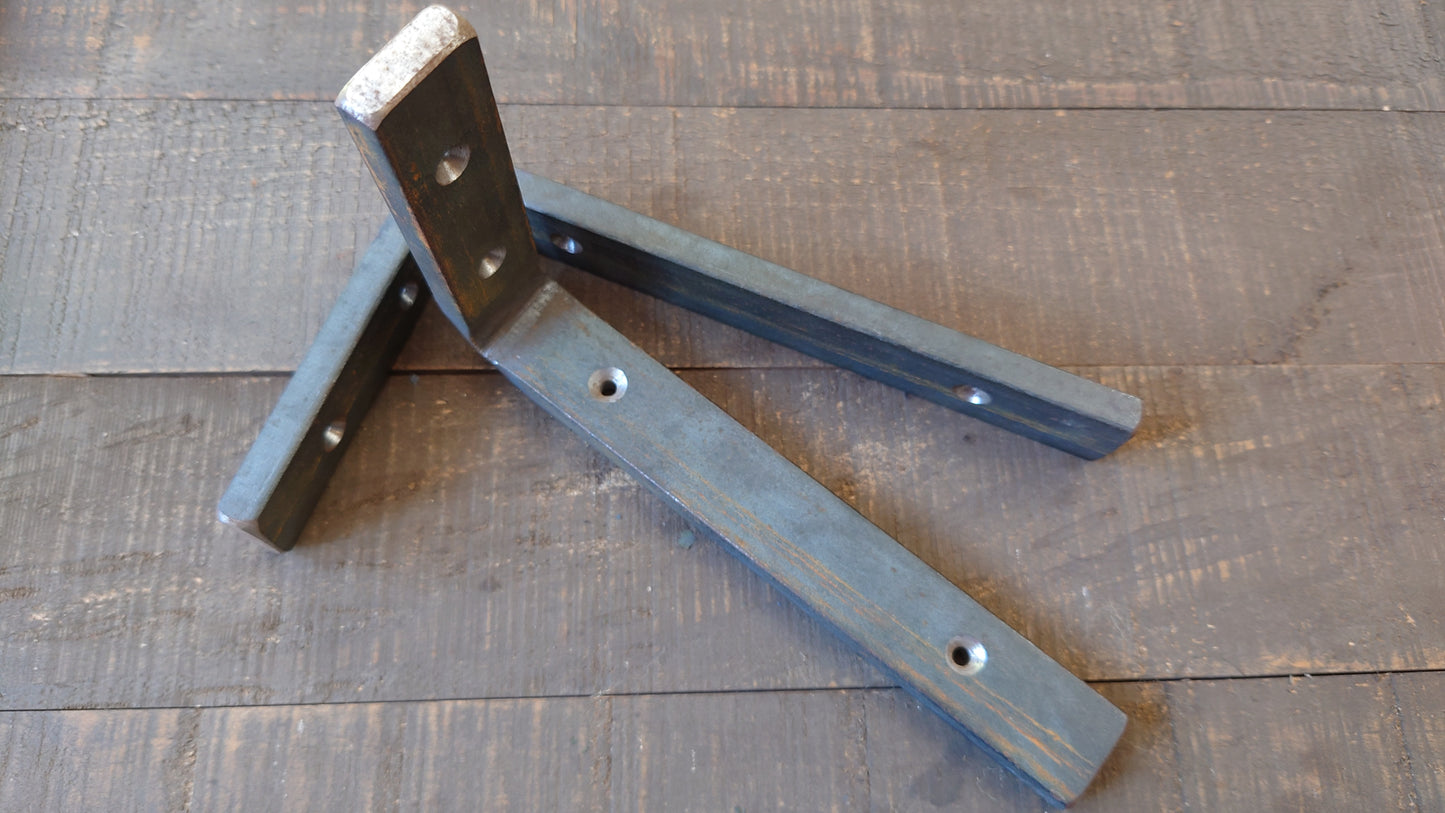 Heavy Duty Steel L Shelf Bracket, Heavy Duty L Shelving Brackets, Farmhouse Iron Shelf Bracket, Thick Industrial Shelf Bracket, Forged Metal Bracket