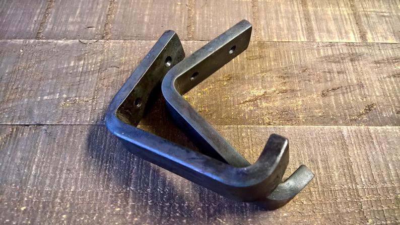 Floating Heavy Duty Steel Shelf Bracket, Thick, Forged, Heavy Duty Shelving Brackets, Iron Shelf Brackets, Farmhouse, Industrial Bracket, Metal Bracket