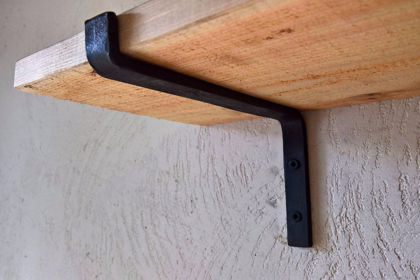 Blackened Steel Shelf Bracket, Forged, Iron Shelf Bracket, Kitchen Bracket, Metal Shelf Bracket, Open Shelf, Custom Shelving, Farmhouse, Rustic
