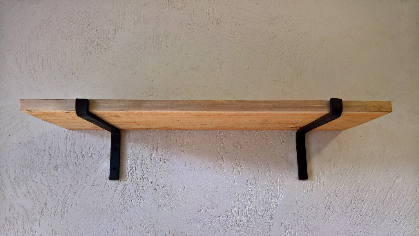 Blackened Steel Shelf Bracket, Forged, Iron Shelf Bracket, Kitchen Bracket, Metal Shelf Bracket, Open Shelf, Custom Shelving, Farmhouse, Rustic