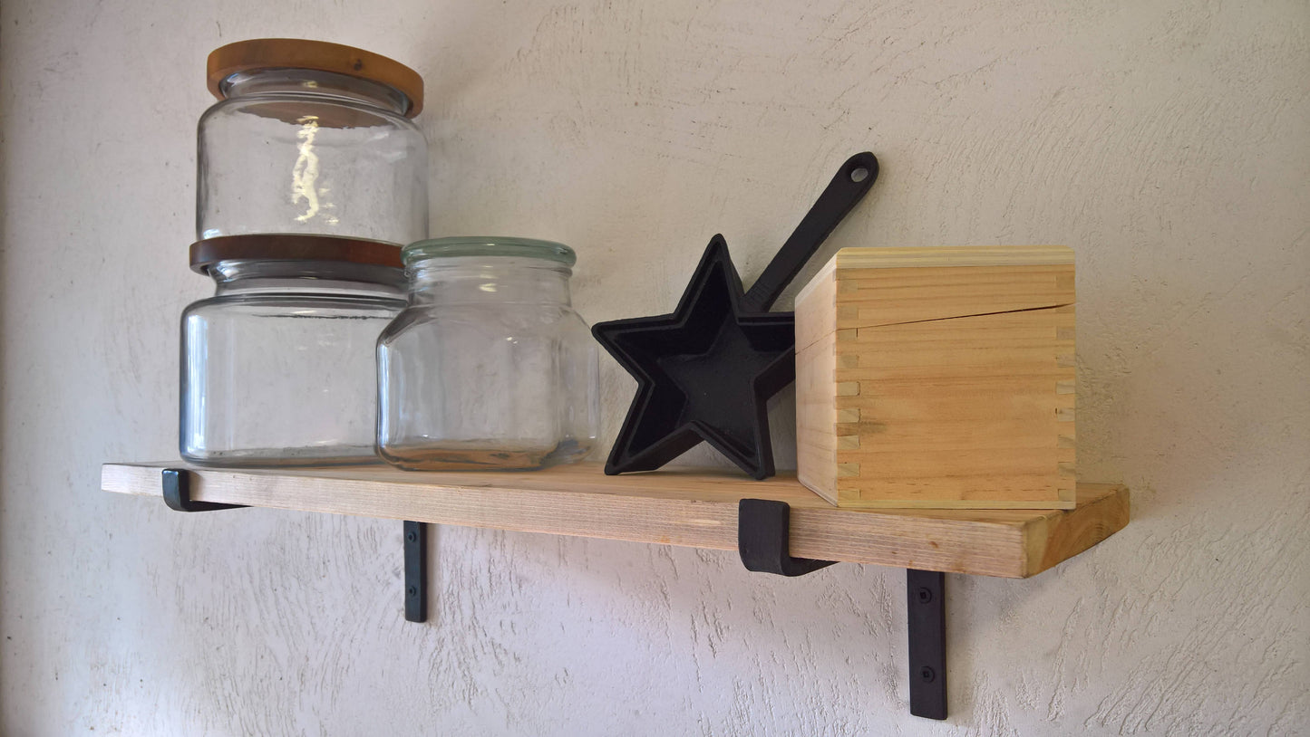 Blackened Steel Shelf Bracket, Forged, Iron Shelf Bracket, Kitchen Bracket, Metal Shelf Bracket, Open Shelf, Custom Shelving, Farmhouse, Rustic