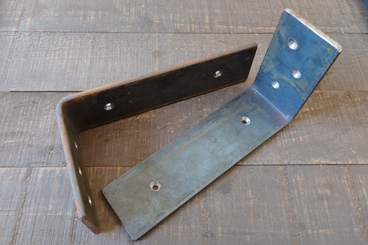 Wide Steel L Shelf Bracket, Forged, Iron L Shelf Bracket, Kitchen Bracket, Metal Shelf Brackets, Open Shelf, Custom Shelving, Farmhouse Rustic