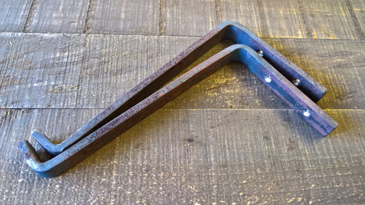 Natural Raw Steel Shelf Bracket, Forged, Iron Shelf Bracket, Kitchen Bracket, Metal Shelf Bracket, Open Shelf, Custom Shelving, Farmhouse, Rustic
