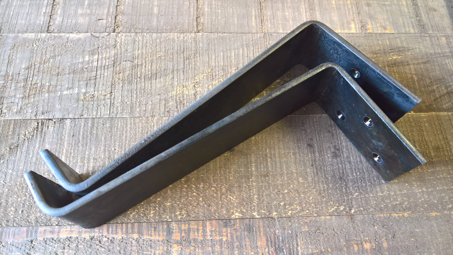 Wide Steel Shelf Bracket, Forged Shelf Bracket, Iron Shelf Bracket, Kitchen Bracket, Metal Shelf Brackets, Open Shelf, Custom Shelving, Farmhouse Rustic